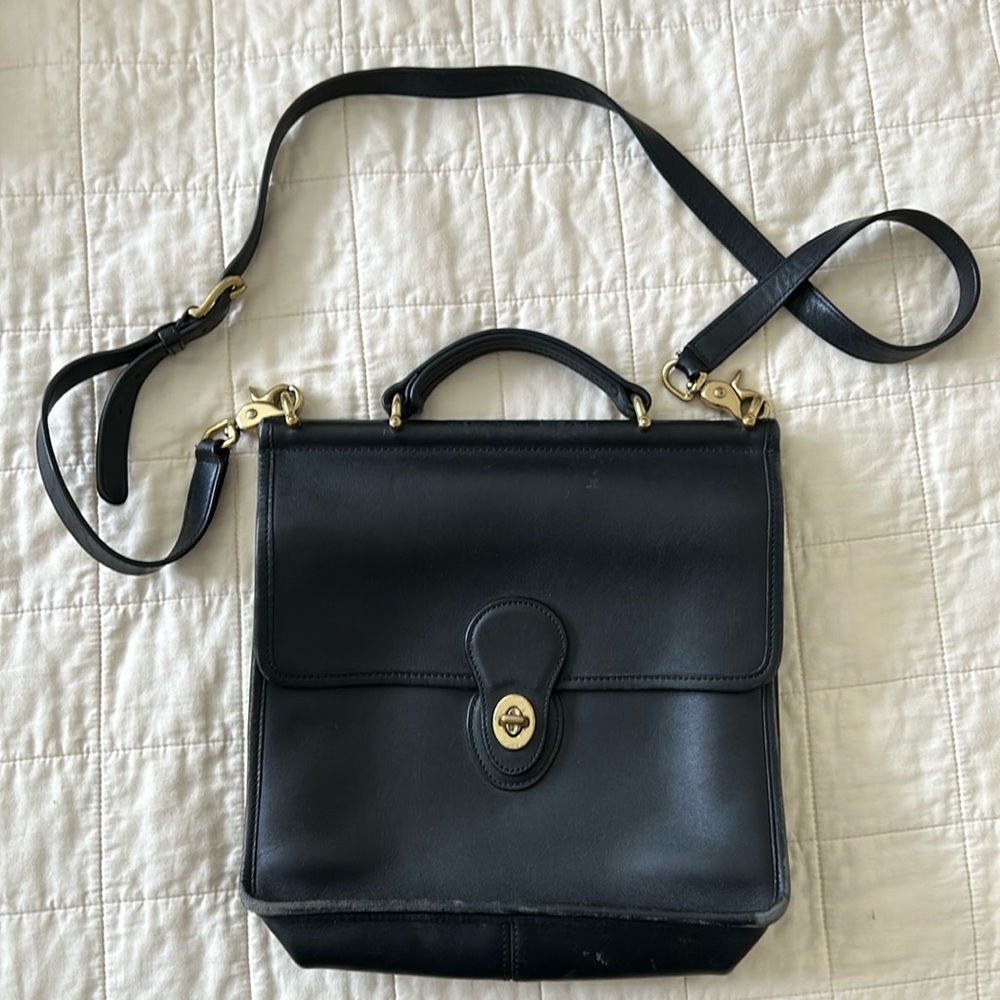 Vintage Coach black leather purse